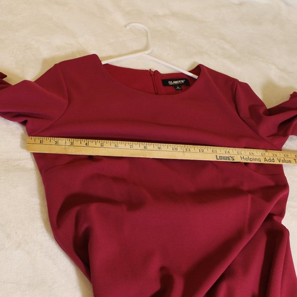 Glamour Red Dress Berry Red with 3/4 sleeves Size 10 NWT - Picture 13 of 15